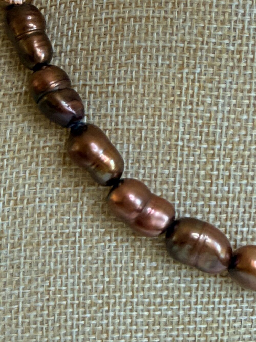 Real Freshwater Chocolate Baroque Pearl Necklace | Handmade - Picture 6 of 9